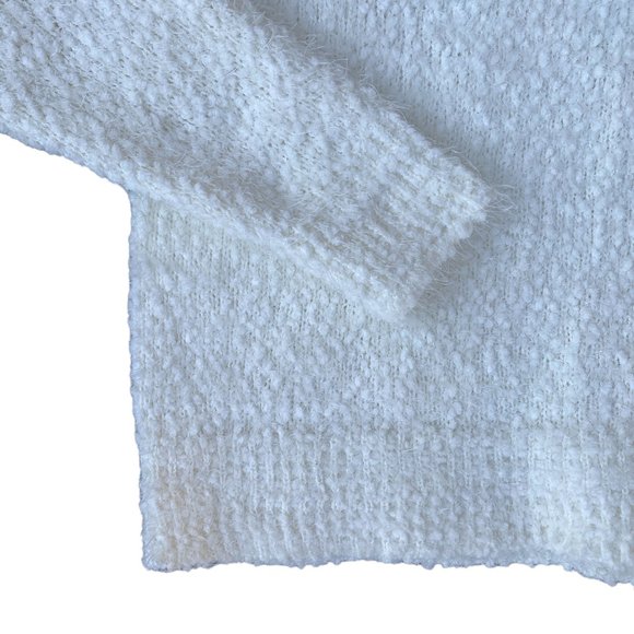 Falls Creek Cream Boucle Chunky Textured Eyelash Turtleneck Knit Sweater-L. - Picture 7 of 10